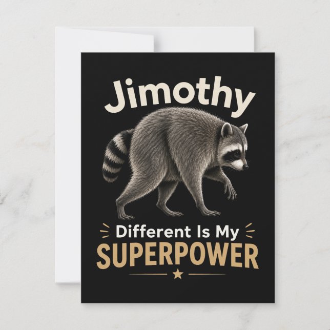 Jimothy different is my superpower invitation (Front)