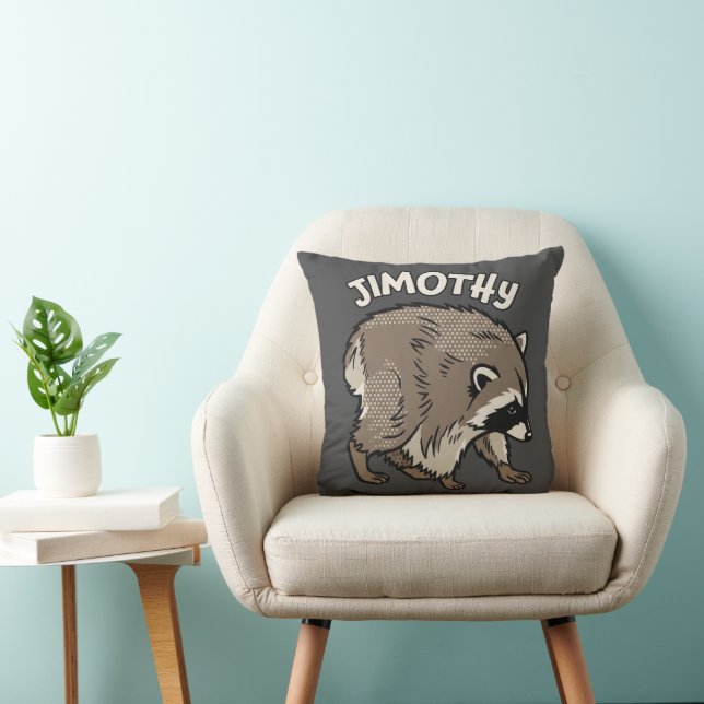 Jimothy Racoon Comic Style Animal Cushion (Chair)