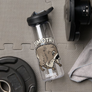 Jimothy Racoon Comic Style Animal Water Bottle