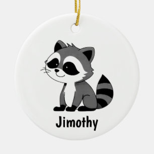 Jimothy Racoon Cute Funny White Elephant Trendy  Ceramic Tree Decoration