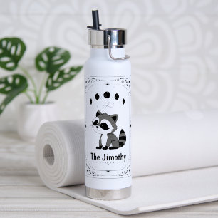 Jimothy Racoon Tarot Inspiration Cute Trend Funny Water Bottle
