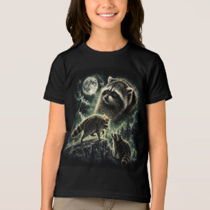 Jimothy Racoon, Three Racoon Moon Funny Meme Cut Tri-Blend Shirt