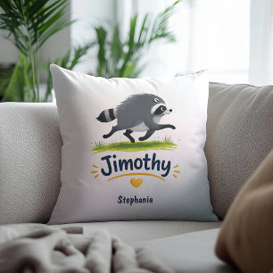 Jimothy Viral Racoon Funny Trash Panda Wildlife Cushion