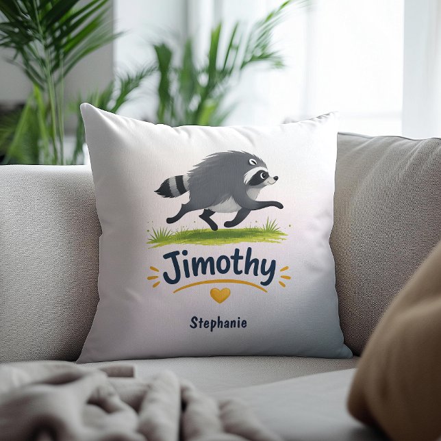 Jimothy Viral Racoon Funny Trash Panda Wildlife Cushion (Creator Uploaded)