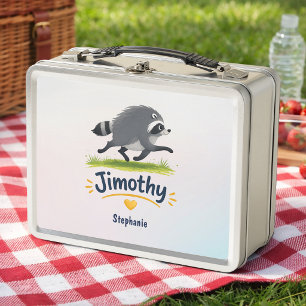 Jimothy Viral Racoon Funny Trash Panda Wildlife Metal Lunch Box