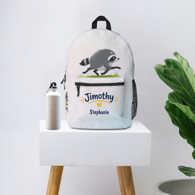 Jimothy Viral Racoon Funny Trash Panda Wildlife Printed Backpack (Creator Uploaded)