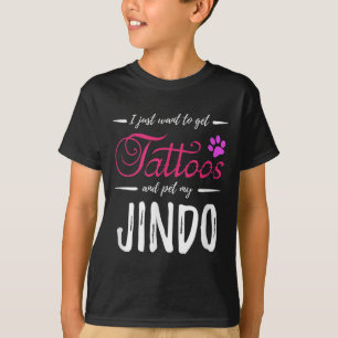 Jindo Dog Lover Tattoo Funny Dog Mum Gift Idea  T-Shirt
