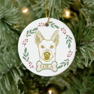 Jindo Dog Personalized Hand Drawing Ceramic Tree Decoration