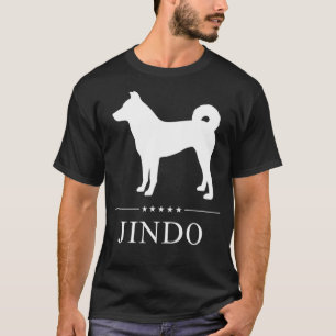 Jindo Dog White Silhouette  T-Shirt