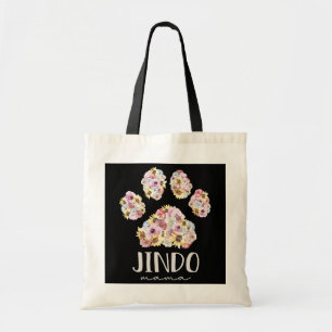 Jindo Mama Floral Paw Dog Mum Tote Bag