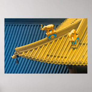 Jing'an Temple Architectural Details Poster