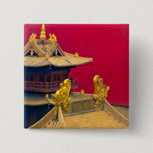 Jing'an Temple, Shanghai, China 15 Cm Square Badge