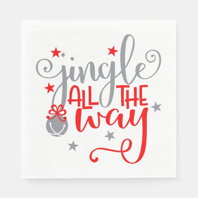 Jingle All The Way Christmas Bells Napkin (Front)