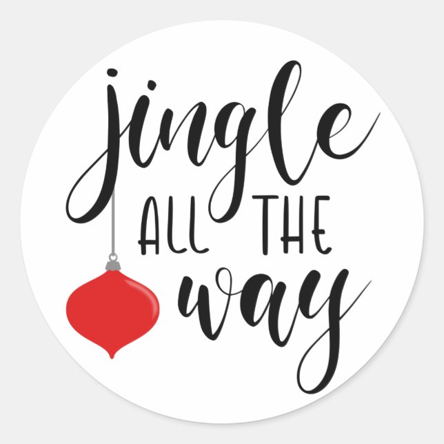Jingle All The Way Christmas Round Stickers (Front)