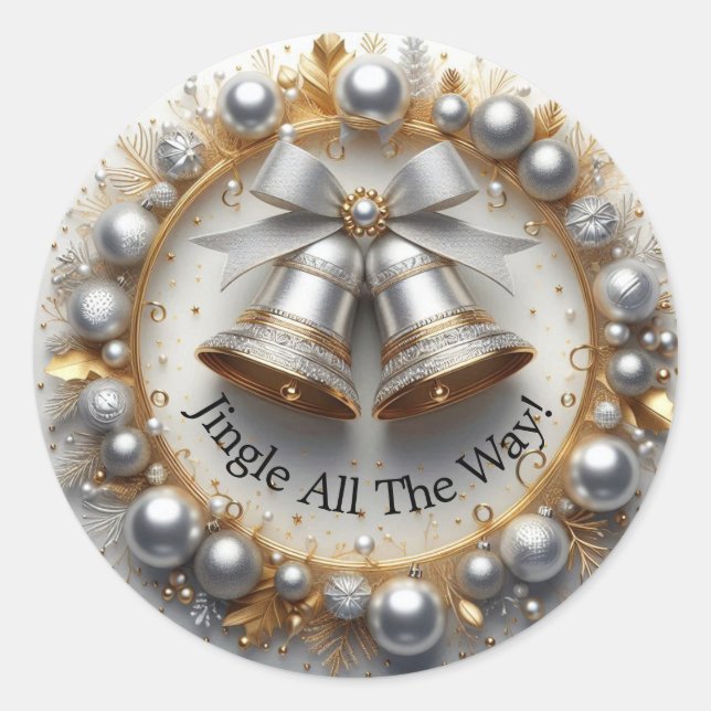 Jingle All The Way! Classic Round Sticker (Front)