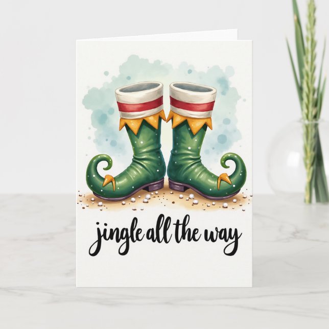 Jingle All The Way Elf Boots Card (Front)