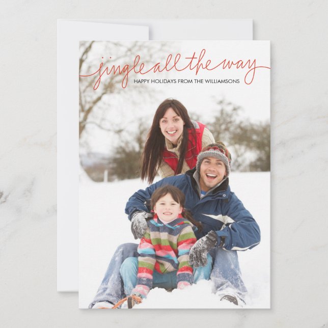 Jingle All The Way Hand Lettered Photo Card (Front)