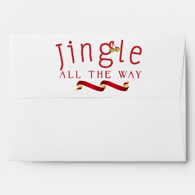 JINGLE ALL THE WAY Holiday Invitation Envelope (Back (Top Flap))