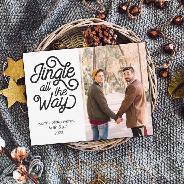 Jingle All The Way Modern Photo Holiday Card (Creator Uploaded)