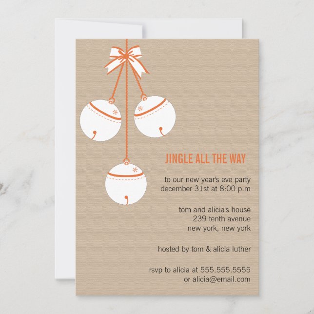 Jingle all the way -new year party invitations (Front)