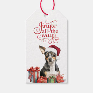 Jingle All the Way Rat Terrier Dog Christmas Gift Tags