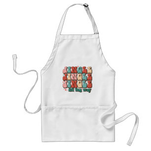 Jingle all the way Retro Groovy Christmas Holidays Standard Apron