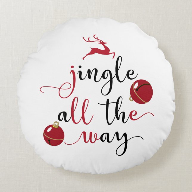 jingle all the way round cushion (Front)