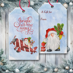 Jingle All the Way Santa Aeroplane Delivery Gift Tags