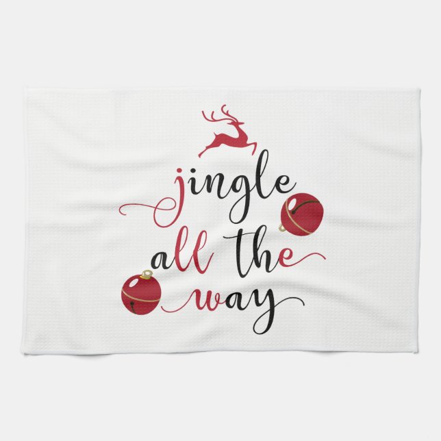 jingle all the way tea towel (Horizontal)
