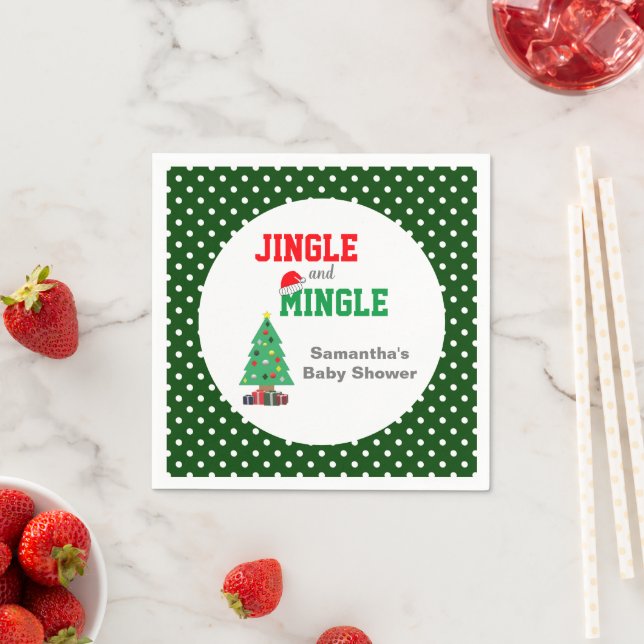 Jingle And Mingle Baby Shower Napkin (Insitu)