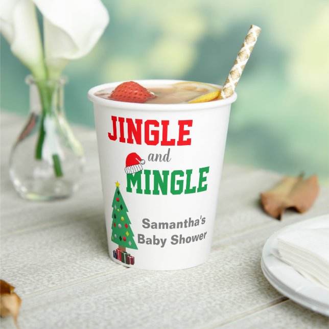 Jingle And Mingle Baby Shower Paper Cups (Insitu)
