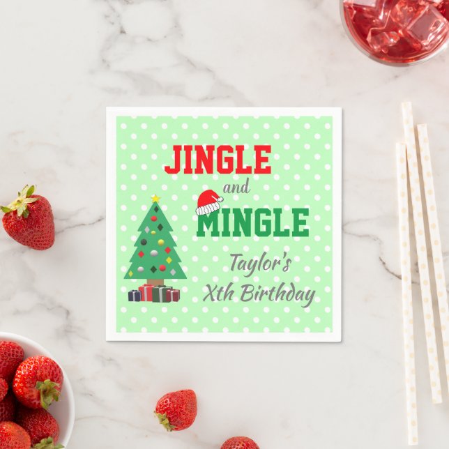 Jingle And Mingle Birthday Napkin (Insitu)