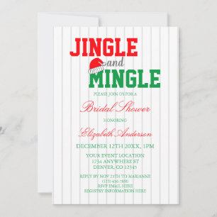 Jingle and Mingle Christmas Bridal Shower Invitation
