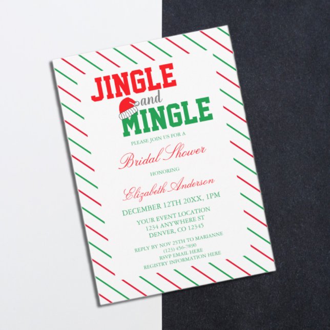 Jingle and Mingle Christmas Bridal Shower Invitation (Creator Uploaded)