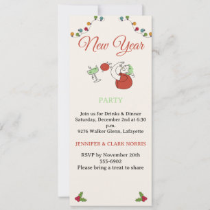 Jingle And Mingle Christmas Cocktail Party Holiday Invitation