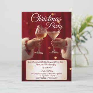 Jingle And Mingle Christmas Cocktail Party Invitation
