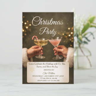 Jingle And Mingle Christmas Cocktail Party Invitation
