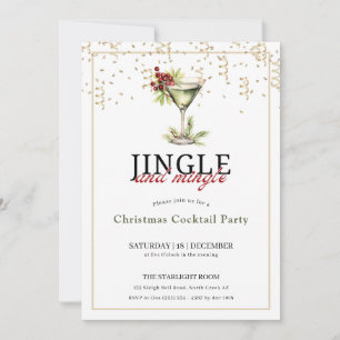 Jingle and mingle christmas cocktail party  invitation