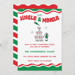 Jingle And Mingle Christmas Cocktail Script Party Invitation
