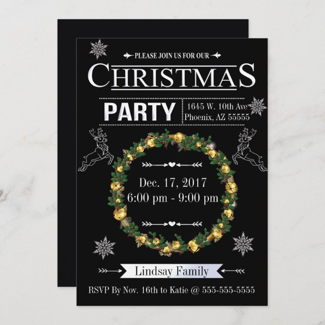 Jingle and Mingle Christmas Party Invitation (Front/Back)