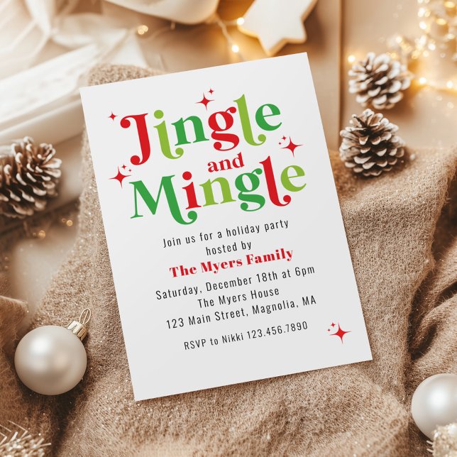 Jingle and Mingle Christmas Party Invitation (Creator Uploaded)