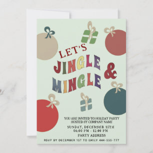Jingle and Mingle colourful ornaments Holiday Invitation