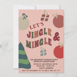 Jingle and Mingle colourful ornaments Holiday Invitation