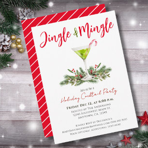 Jingle and Mingle Festive Cocktail Party Invitation
