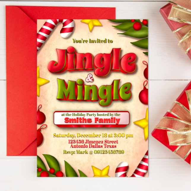 Jingle and Mingle Holiday Invitation (Creator Uploaded)