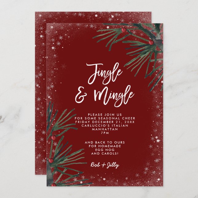 jingle and mingle holiday party invitation (Front/Back)