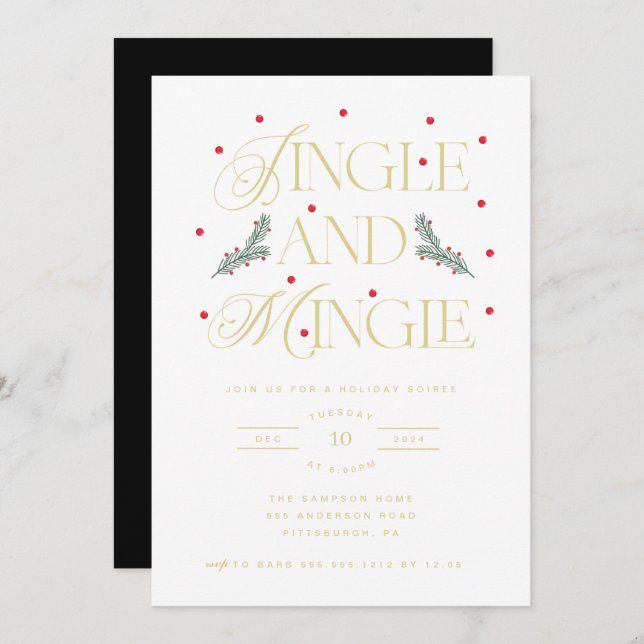 Jingle and Mingle Holiday Party Invitation (Front/Back)