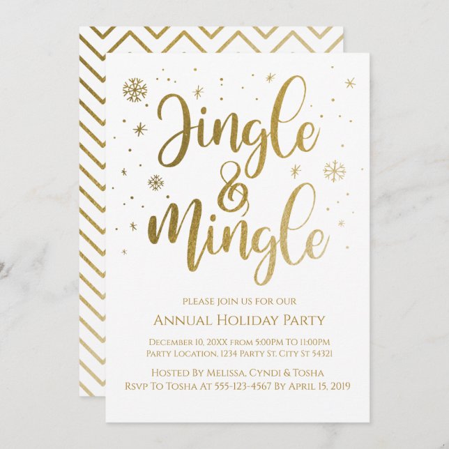 Jingle and Mingle Holiday Party Invitations (Front/Back)