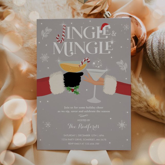 Jingle And Mingle Invite Holiday Cocktail Party (Creator Uploaded)