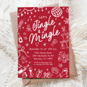 Jingle and Mingle Party Invite, Christmas Party Invitation